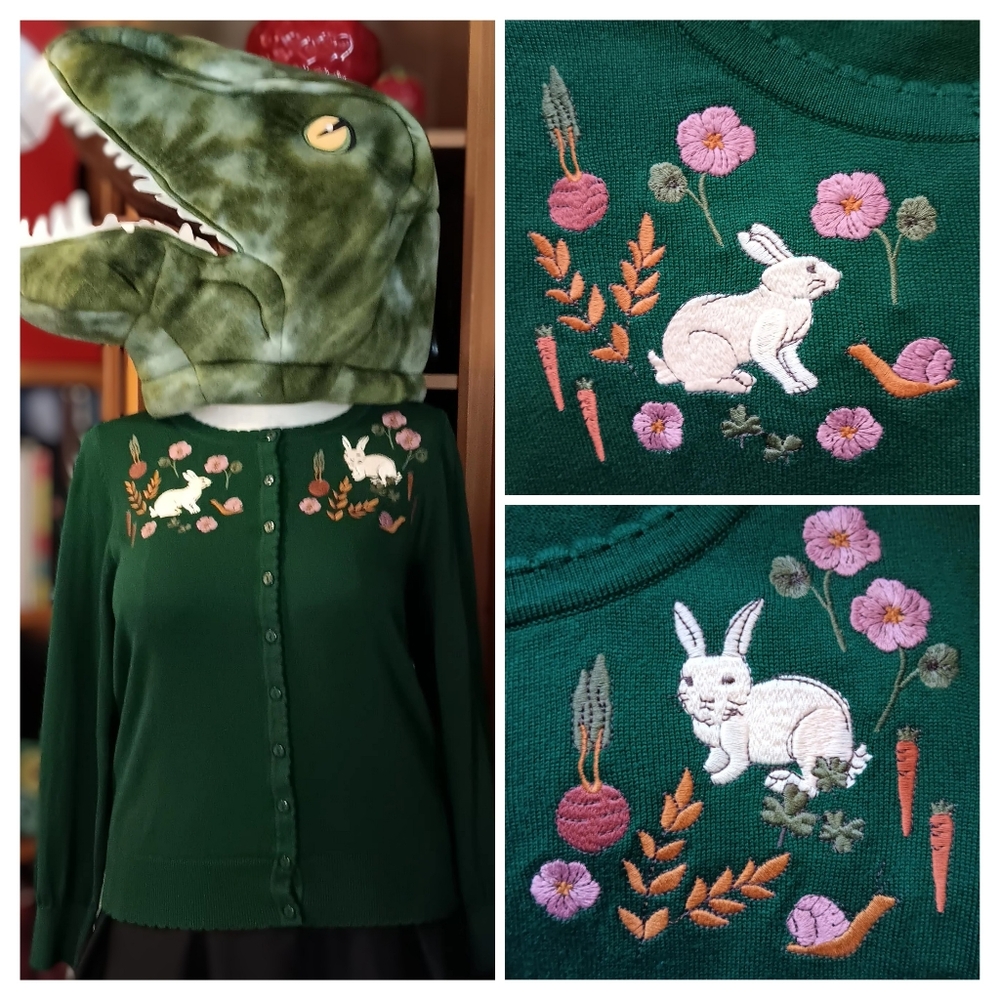NWT ModCloth x Princess Highway Embroidered Bunny Button-Up Cardigan Sweater